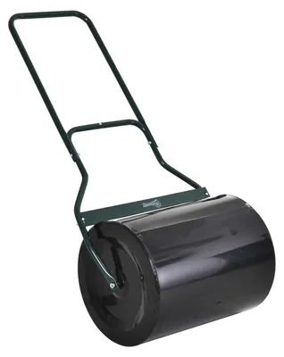 Image de Rouleau de jardin - Rouleau avec poignée en forme de U - Diamètre de 40 cm - Capacité de 60 litres (eau ou sable) - Métal - Noir et vert