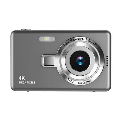 Obrázek produktu pro Digitální fotoaparát ZELURXX, dětský fotoaparát, s 16x zoomem a 2,4" IPS displejem, přenosný, retro fotoaparát s filtrem, pro děti a začátečníky, šedý
