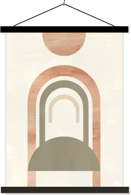 Produktbild von MuchoWow® Textilposter Rosa - Abstrakt - Beige 120x160 cm mit schwarzem Rahmen - Magnetischer