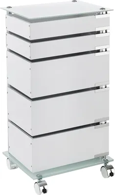 Produktbild von ORESTE LUCHETTA EASY 5/C Kommode mit Rollen - 5 Schubladen aus mattweiß lackiertem MDF