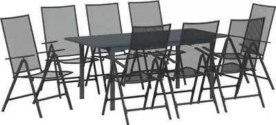 Imagen del producto de Conjunto de Comedor de Jardín 9 pcs Antracita