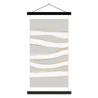 Produktbild von MuchoWow® Textilposter Linie - Abstrakt - Muster 60x120 cm mit schwarzem Rahmen - Magnete