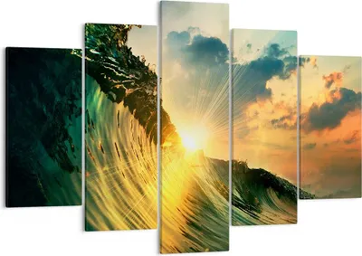 Produktbild von Bild auf Leinwand - Leinwandbild - Meer Welle Wasser - 150x100cm - Wand Bild - Wanddeko - Leinwanddruck - Bilder - Kunstdruck - Wanddekoration - Leinwand bilder - Wandkunst - EA150x100-3943