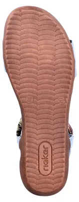 Produktbild von Rieker Damen Boho Sandale mit elastischem Riemen und Tuch Detail V7568, Größe:41 EU, Farbe:Blau