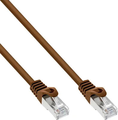 Produktbild von InLine Patchkabel, SF/UTP, Cat.5e, braun, 1,5m, 1,5 m, Cat5e, S/FTP (S-STP), RJ-45, RJ-45, Braun