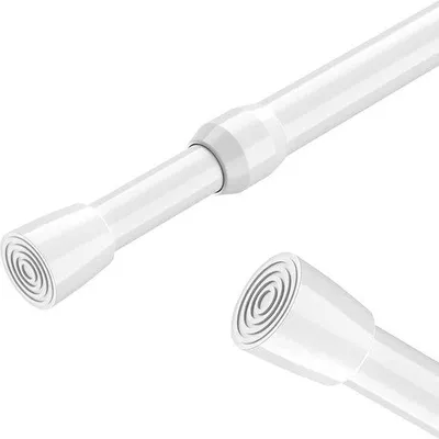 Produktbild von Famanu Teleskop-Duschvorhangstange 30-50 cm schwarz - verstellbare Klemmstange
