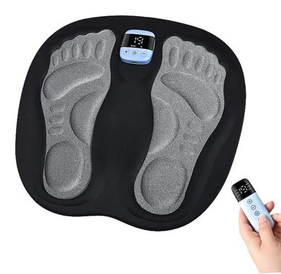 Produktbild von EMS Fußmassagegerät Elektrisch 33x32 cm – 15 Intensitäten, 6 Modi, Fernbedienung, Durchblutungsförderung, Schmerzlinderung & Muskelentspannung