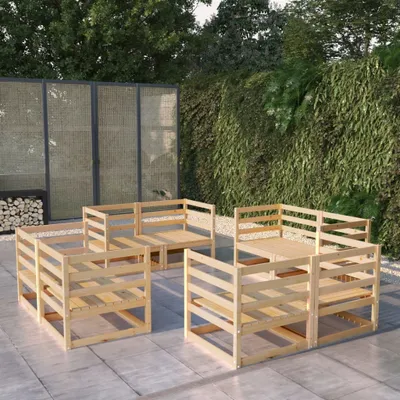 Produktbild von The Living Store 8-tlg. Garten-Lounge-Set Massivholz Kiefer