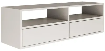 TV-Wandschrank 100 cm, Weiß, schwebend, Push-to-Open, 3 Fächer