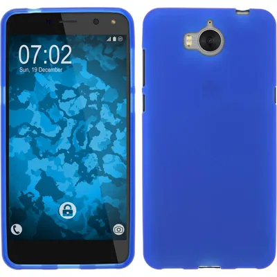 Produktbild von PhoneNatic Case kompatibel mit Huawei Y5 2017 - blau Silikon Hülle matt + 2 Schutzfolien