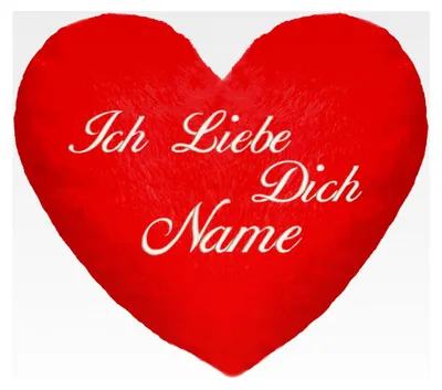 Produktbild von Personalisiertes Kissen (35 x 40 cm) in Herzform mit dem Text 'Ich liebe Dich' und eigenem Namen; Flauschiges Minky; Für Hochzeitstag, Muttertag