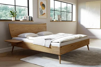 Produktbild von Doppelbett 180x200cm "Faro" Wildeiche massiv geölt
