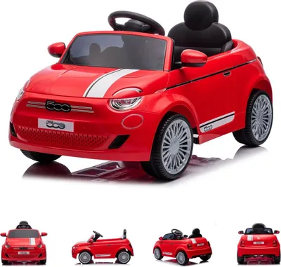 Produktbild von Chipolino Kinder Elektroauto Fiat 500 Fernbedienung, Sicherheitsgurt, MP3, USB rot