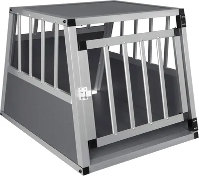 Produktbild von EUGAD Hundetransportbox Alu Hundebox Reisebox Autobox für kleine/mittlere Hunde Französische Bulldogge Beagle Terriers Dackel 69 x 54 x 50 cm