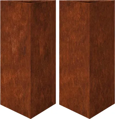 Produktbild von vidaXL Pflanzkübel 2 Stk. Dreieckig 40x34,5x75 cm Wetterfester Stahl