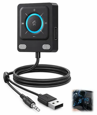 Zdjęcie produktu dla Odbiornik Bluetooth do samochodu, złącze 3,5 mm, adapter Bluetooth z mikrofonem