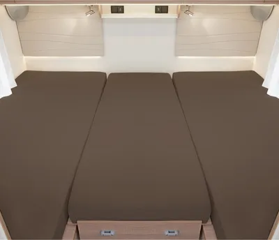 Produktbild von Bettwaren-Shop Wohnmobil Wohnwagen Heckbett Spannbetttuch-Set 3-teilig 2 Längsbetten + Mittelteil braun