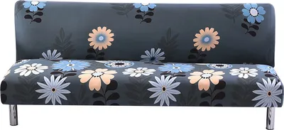 Produktbild von Futon Schonbezug Armlose Sofabezug Stretch Schlafsofa Schonbezug Protector Elastic (1, Florale Welt)