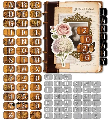 Productafbeelding van Metallstanset - Alfabetletters en cijfers - Stansmallen voor scrapbooking en het maken van kaarten