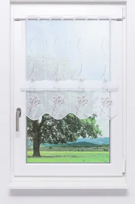 Produktbild von Panneaux Kelchblüten Plauener Spitze - (BxH) 192x95cm in orange