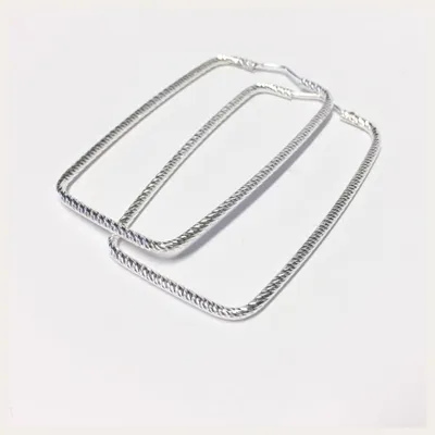Produktbild von eckige Creole 55 x 34 mm 925 Silber diamantiert