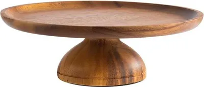 Produktbild von APS 33292 Servier- und Tortenplatte ACACIA, Ø 24 cm, Höhe 8 cm, Akazienholz, möbelschonende Unterseite