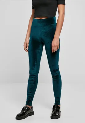Produktbild von TB4546 - Ladies High Waist Velvet Leggings teal M