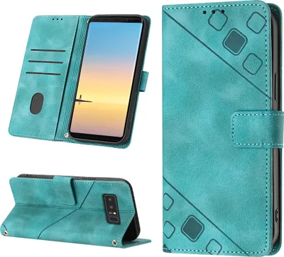 Produktbild von Hülle für Samsung Galaxy Note 8 Prägung Flip Leder Brieftasche Schutzhülle mit Ständer Grün