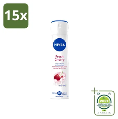 Produktbild von 15 x Nivea Anti-Transpirant Deodorant Fresh Cherry 150 ml - Großpackung - 15 Stücke