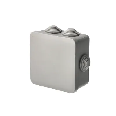 Zdjęcie produktu dla Hermetyczna puszka ścienna z przelotkami - system uchwytów, 109x109x57mm, IP55, szara, EDO777771, EDO Technic