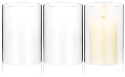 Immagine prodotto di Solidchoice - Set di 3 paralumi trasparenti per candele a colonna