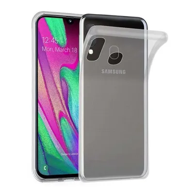 Image de Cadorabo Housse pour Samsung Galaxy A40 Housse de protection en transparent Housse TPU silicone Cover Etui Case