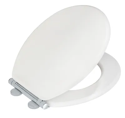 Produktbild von WENKO WC Sitz MDF Toilettensitz Klobrille Absenkautomatik Oval Weiß Matt
