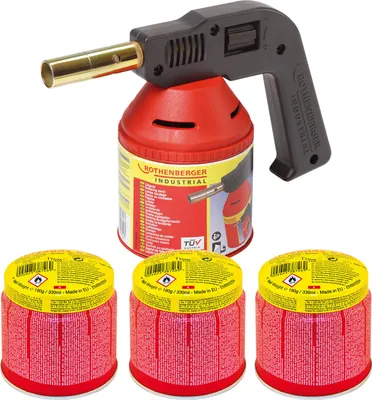 Produktbild von ROTHENBERGER Industrial RoFlame Premium Lötlampe 1.750 °C inkl. 3x C200 Kartusche 330 ml mit ILL System - 1500004630