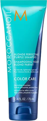 Image de Moroccanoil, Color Care Blonde Perfecting Purple, sans parabène, shampooing pour cheveux, neutralise les reflets cuivrés, 70 ml