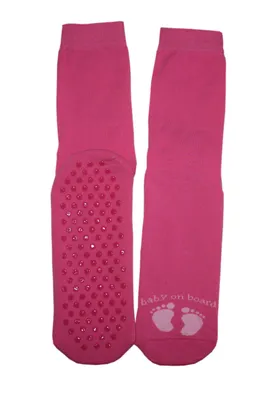 Produktbild von Damen ABS-Socken aus Baumwolle Baby on Board Rosa Größe 39-42