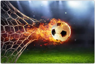 Produktbild von Schreibtischunterlage für Kinder - abwaschbar – Flammender Fußball Tor – 60 x 40 cm – aus premium Vinyl - Germany - Jungs & Mädchen