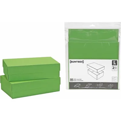 Produktbild von 2 BUNTBOX L Geschenkboxen 3,6 l grün 26,6 x 17,2 x 7,8 cm