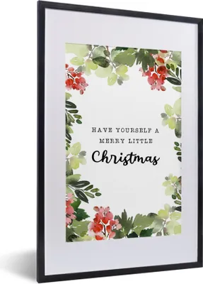 Produktbild von MuchoWow® Gerahmtes Poster Weihnachten - Zitat - Aquarell 40x60 cm - Poster mit Schwarzem Bilderrahmen Wandposter Rahmen Foto Bilder - Poster in Rahmen