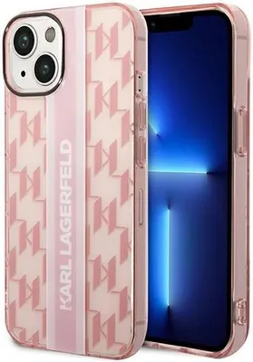 Produktbild von Fall Karl Lagerfeld Mono vertikale Streifen Na Iphone 14 Plus - Różowe