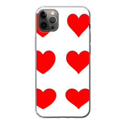 Produktbild von MuchoWow® Handyhülle Schutzhülle Hülle für iPhone 13 Pro Max Eine Illustration mit neun roten Herzen Silikon Softcase Handy Hülle - Mobiltelefon