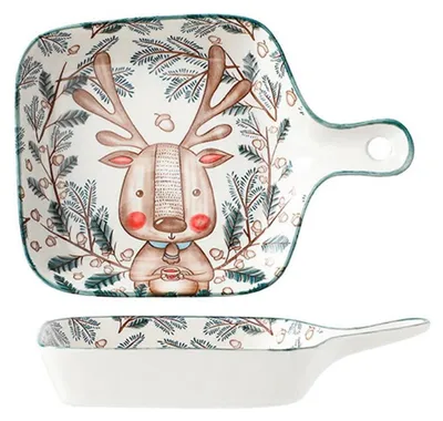 Productafbeelding van Keramische ovenschotel, hertenmotief, 21x15x3 cm