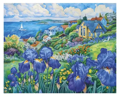Produktbild von Diamantstickerei, 30 x 40 cm, Landschaft, Flamingo Line