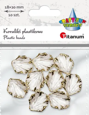 Obrázok produktu pre Číre plastové korálky so zlatým povrchom 18x20mm 10 kusov Titanum