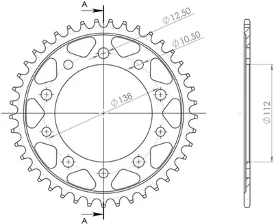 Immagine prodotto di In Acciaio Passo 525 - Z 45 Denti (Dis.10613)