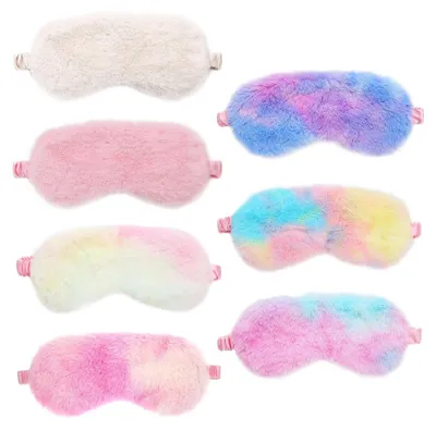 Produktbild von 7-teiliges Schlafmasken-Set, Schlafmasken für Kinder, Plüsch-Schlafmasken für Kinder, weiche und flauschige Schlafmasken, geeignet für Nickerchen, Reisen und andere Anlässe, für Erwachsene und Kinder