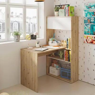 Immagine prodotto di Dmora Scrivania Apogee 140x108x70h cm Bianco, Angolare Modulabile