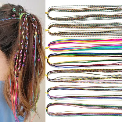 Produktbild von Haarextensions mit Glitzer - 67 Stk. Bunte Haarsträhnen - Z00093
