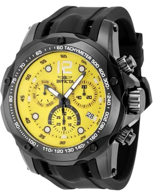 Zdjęcie produktu dla Invicta Speedway 48908 Zegarek Męski - Mechanizm Kwarcowy - Stal Nierdzewna z Żółtą Tarcza - 51 mm