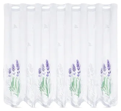 Küchenvorhang Jacquard Spitze Lavendel 162x50 cm Weiß